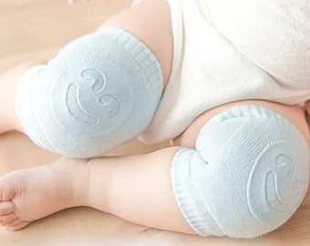 Baby knitted knee pad baby clothes baby crawl pad knee protector crawling pad baby toy baby clothes toddler clothing smiley face pad no slip