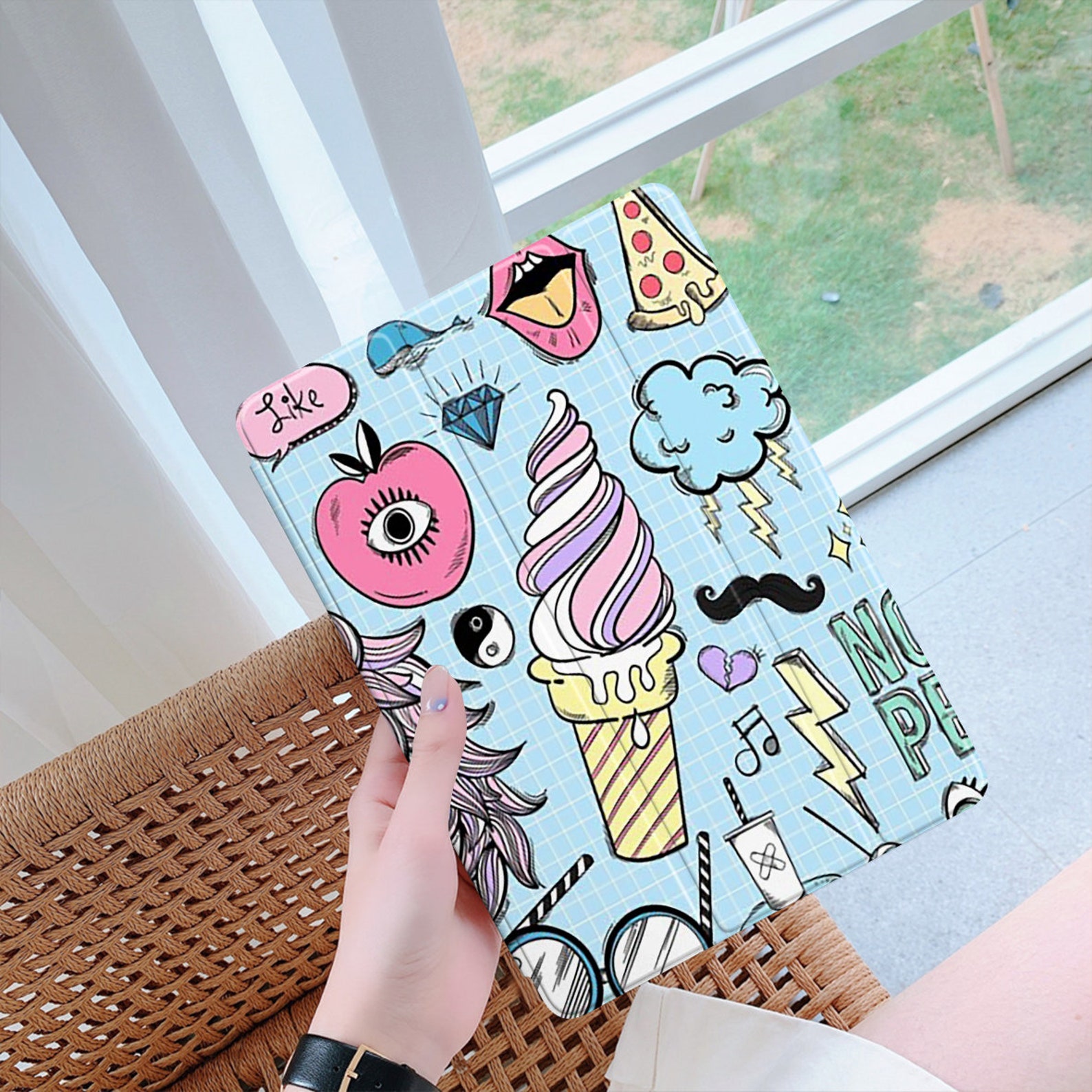 Doodle iPad Case Cute iPad Case Kawaii iPad Case iPad Cover Etsy