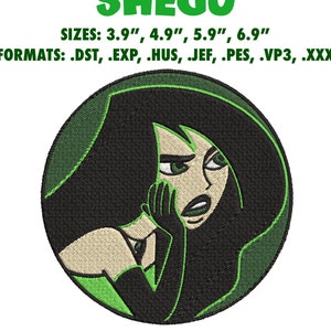 Shego Embroidery File | Kim Possible Embroidery Design Download | Embroidery Machine Design | Instant Download Embroidery Applique