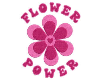 Flower Power Embroidery File | Hippie Embroidery Design Download | Embroidery Machine | Instant Download Embroidery Applique