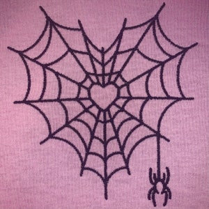Spider Web Heart Embroidery File | Halloween Embroidery Design Download | Spooky Heart Instant Download Embroidery Machine Applique image 2