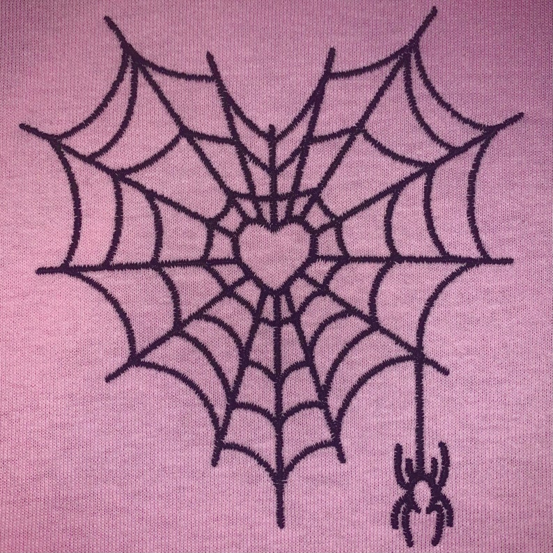 Spider Web Heart Embroidery File | Halloween Embroidery Design Download | Spooky Heart Instant Download Embroidery Machine Applique image 2