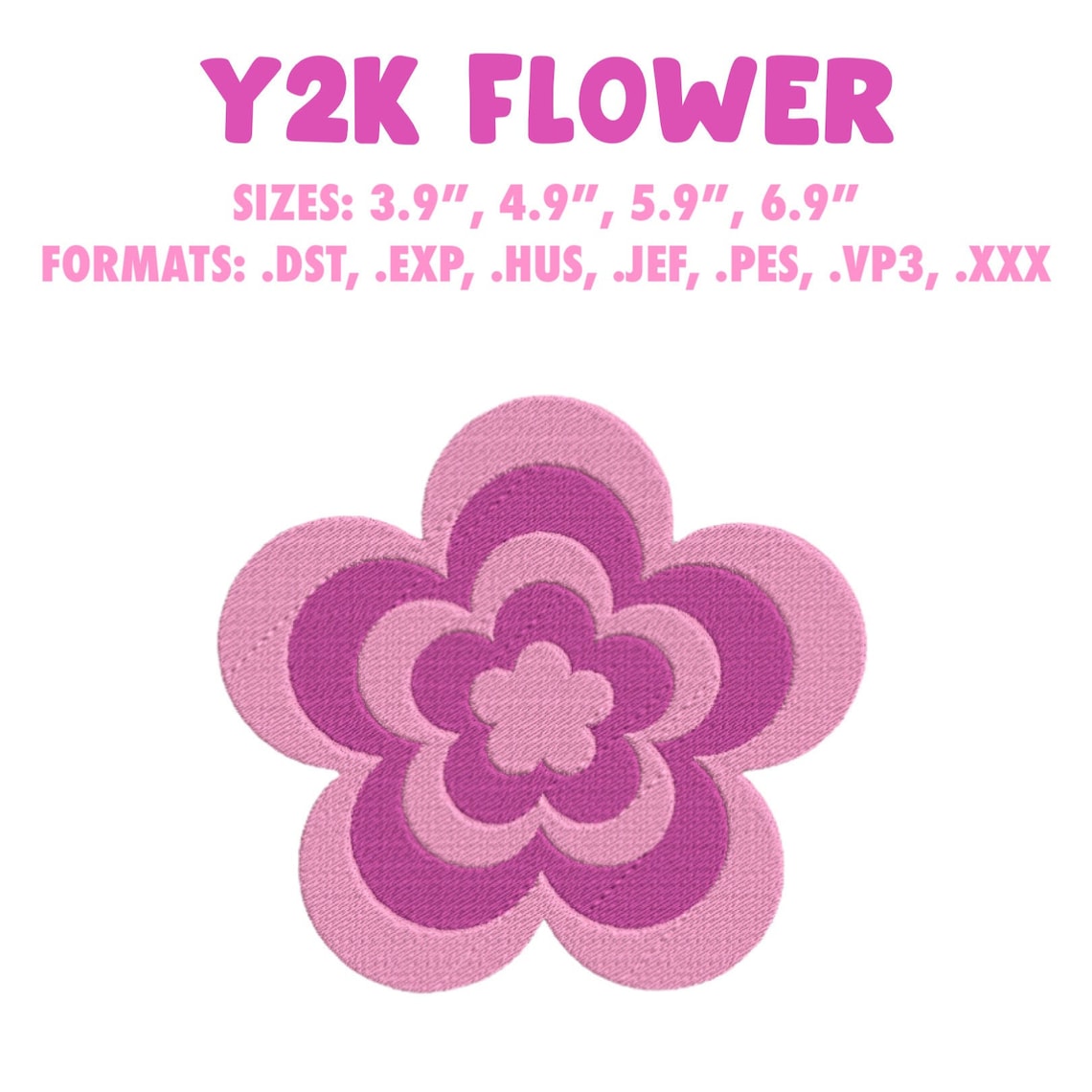 Y2K Flower Embroidery File Power Puffgirls Flower PPG Etsy