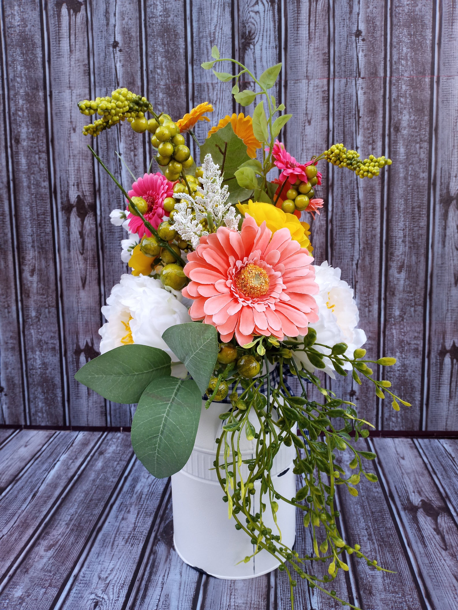 Farmhouse Flower Arrangement Country Style Centerpiece. Etsy