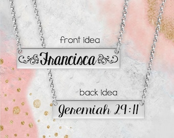 Jeremiah 29:11 | Personalized Bar Necklace | Graduation Gift | Christian Gifts | Faith Gifts | Gift for a Friend | Birthday Gifts For Her