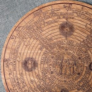 Mundus Elementaris | Engraved Wooden Ritual Altar Plate | Choice of Sizes | Alchemical Emblem for Occult, Magickal Rituals | Wicca | Alchemy
