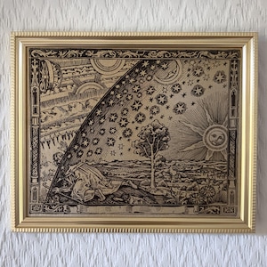 The Flammarion Engraving, 1888 | Woodcut | Framed Reproduction on Canvas | Handmade | Metaphysical | Occult Art | 8&quot;x10&quot; | Choice of Frames