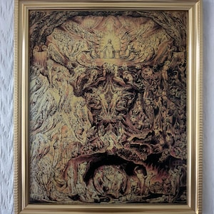 La visione del Giudizio Universale / William Blake, 1808 / Riproduzione fatta a mano su tela con cornice / Arte metafisica / Esoterica / Classica