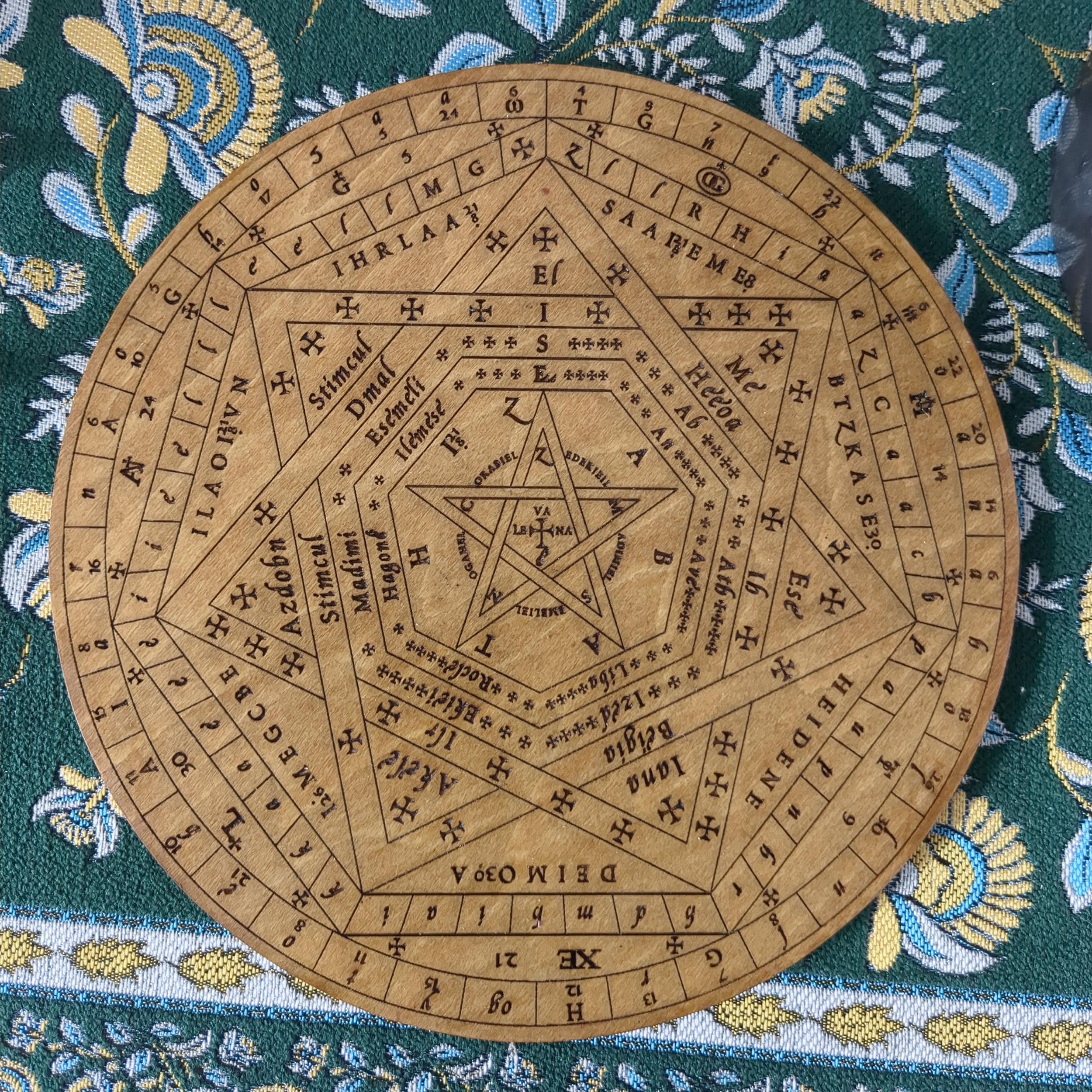Magick Ritual Rites Sigils Sigil of Ameth | Engraved Wooden Altar Plate | Choice of Sizes | Symbol ...