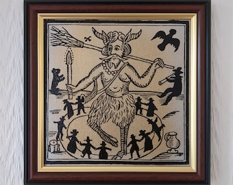 Puck | Robin Goodfellow, 1629 | Handmade Woodcut Reproduction | 8"x8" | Choice of Frames