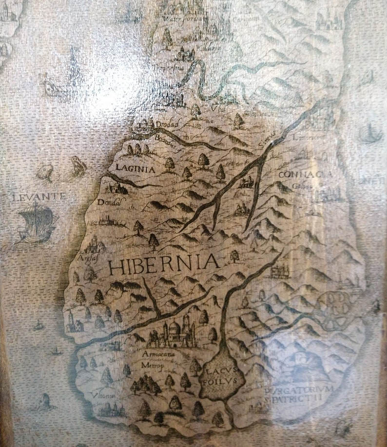 Hibernia Map of Ireland Eduardo Bertelli 1560 Woodcut Etsy