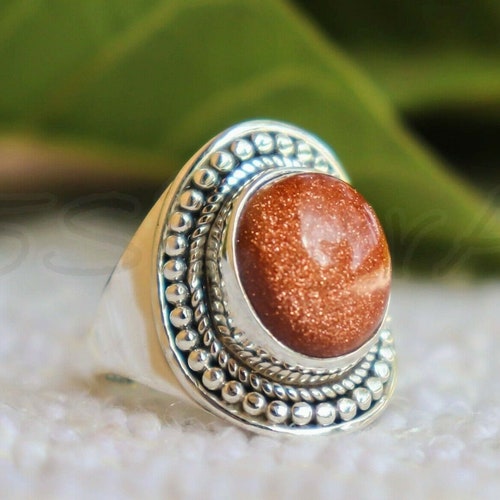 Sunstone Ring Natural Gemstone Jewelry 925 Sterling Silver - Etsy