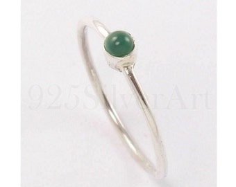 Green Onyx Ring, Minimalist Ring, Round Band Ring, 925 Sterling Silver, Round Stone Ring, Handmade Ring, Dainty Ring, Statement Ring, Sale