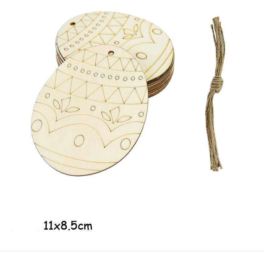 Décoration Pâques Oeufs à Suspendre en Bois
