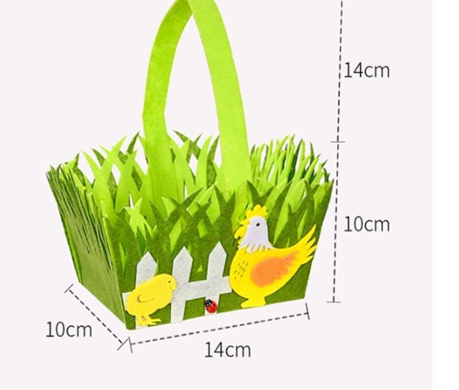 Panier Feutrine Poule, Printemps