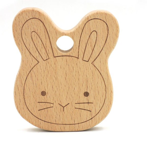 Anneau lapin bois, jouet bois pour enfant