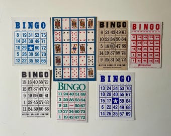 7 種類のビンテージ ビンゴ カード! すべてユニークです!