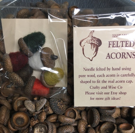 Hand felted Acorn Wool Bags Hand felted Acorn Wool Bags