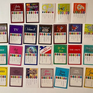 50 vintage Trivial Pursuit cards - add some new questions to your family game or use them for crafting - you choose the game edition!!