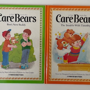 Vintage 1980s Care Bears Bücher - wähle eines oder nimm beide - Ben's New Buddy & The Trouble with Timothy