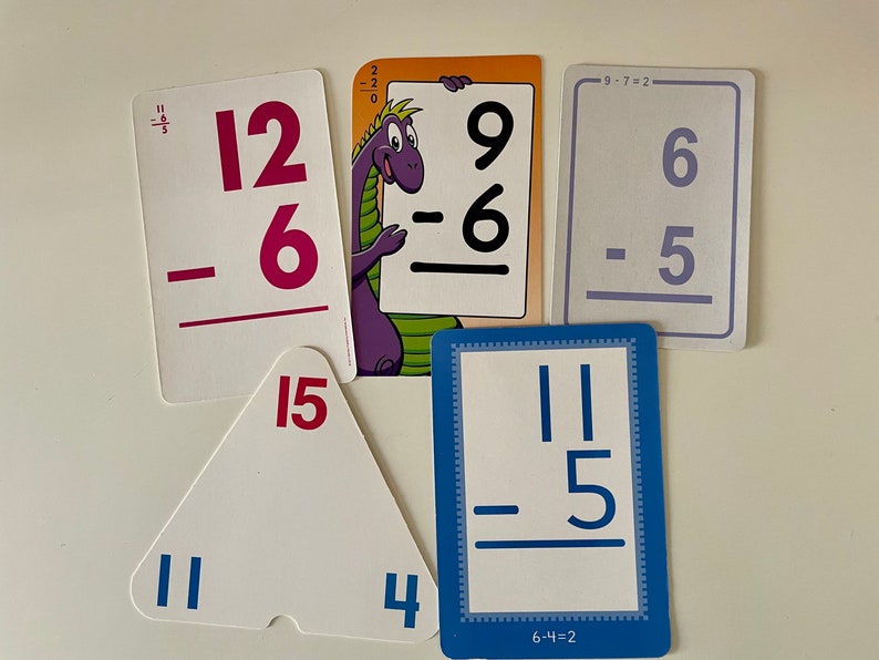 Selection of Math Flash Cards for Paper Crafting / Junk Journaling ...