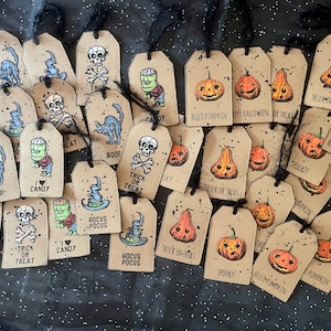 Halloween Tags - set of 4 fun homemade tags for gifts, treat bags, cards, or your own craft projects!