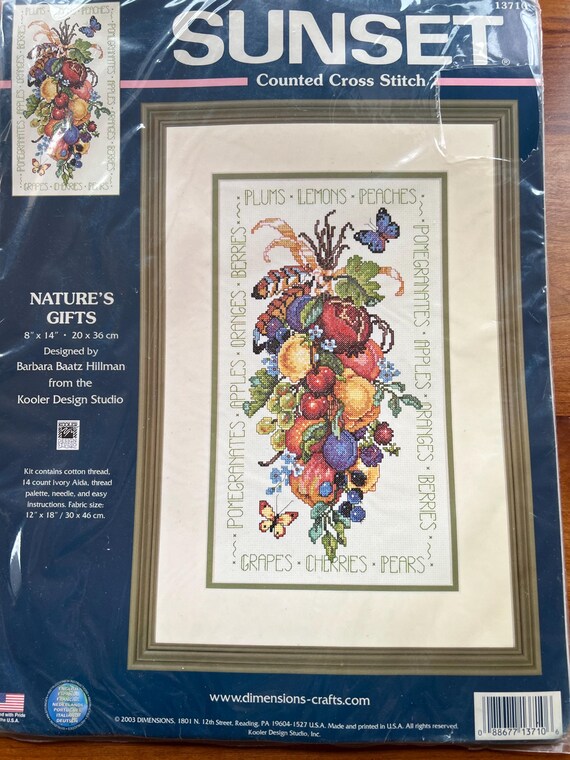 Kit Point De Croix Dimensions Sunset Nature 13710, Neuf, Guide Couleurs Et Toile Inclus