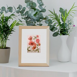 Poppies Watercolor Painting Original, Red  Poppies Flowers Watercolor Fine Art, Floral Watercolor Wall Art by 5&quot;×7&quot; by ArtKshes