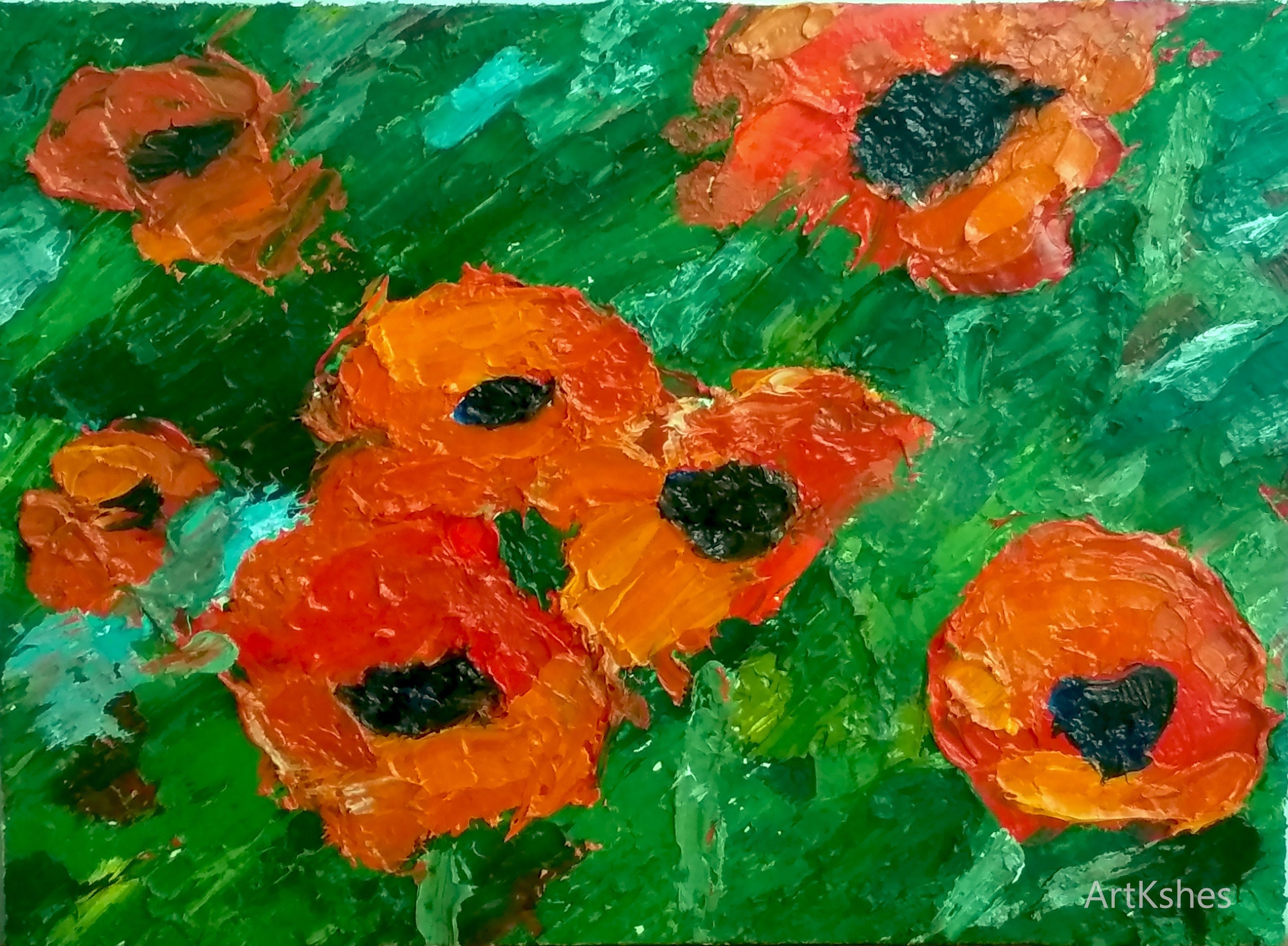 Poppy Painting Oil Original Art Flower Painting Impasto Floral - Etsy