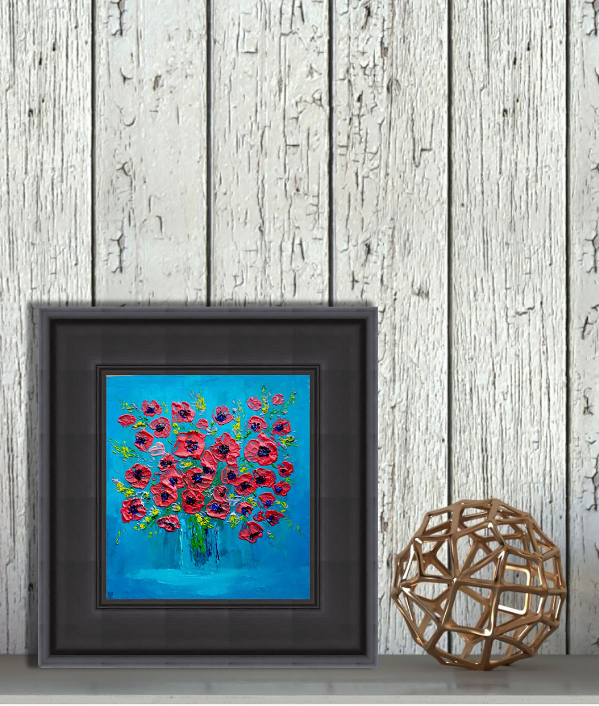 Poppy Painting Original Oil Art Red Flowers Paintings Impasto Floral ...