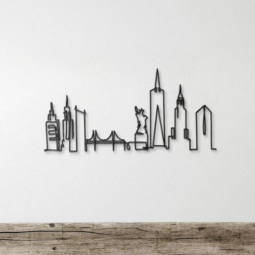 Metal Wall Art New York City Metal Wall Art City Skyline Etsy