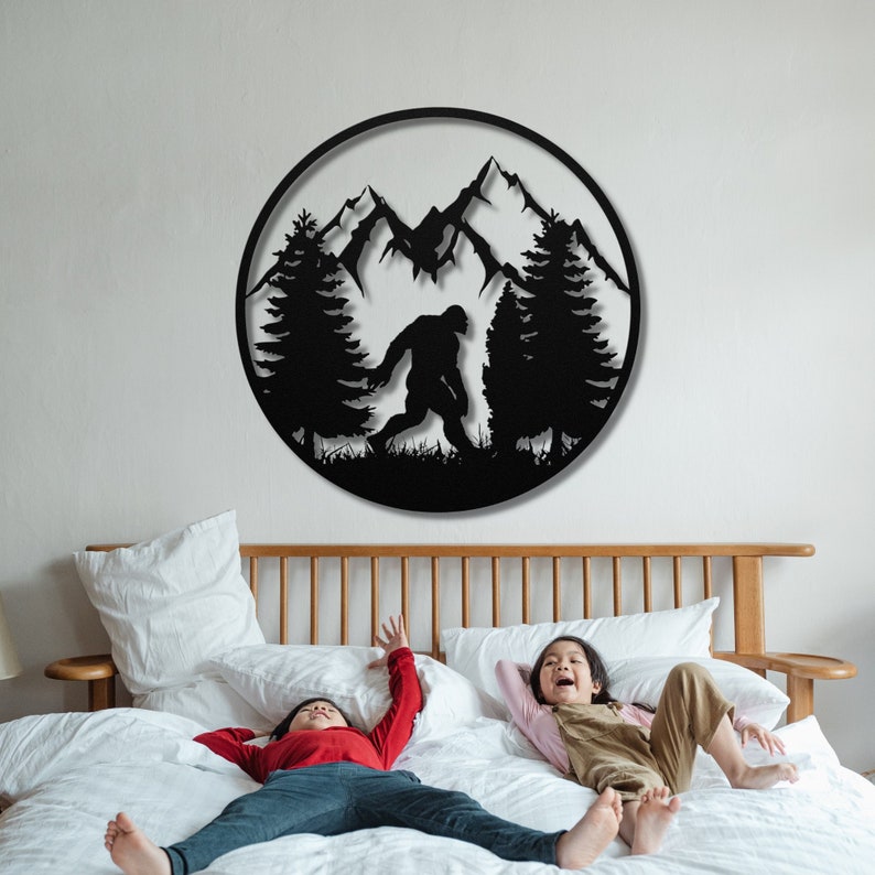 Bigfoot Metal Wall Art Mountain Forest Wall Hangings Gifts Etsy