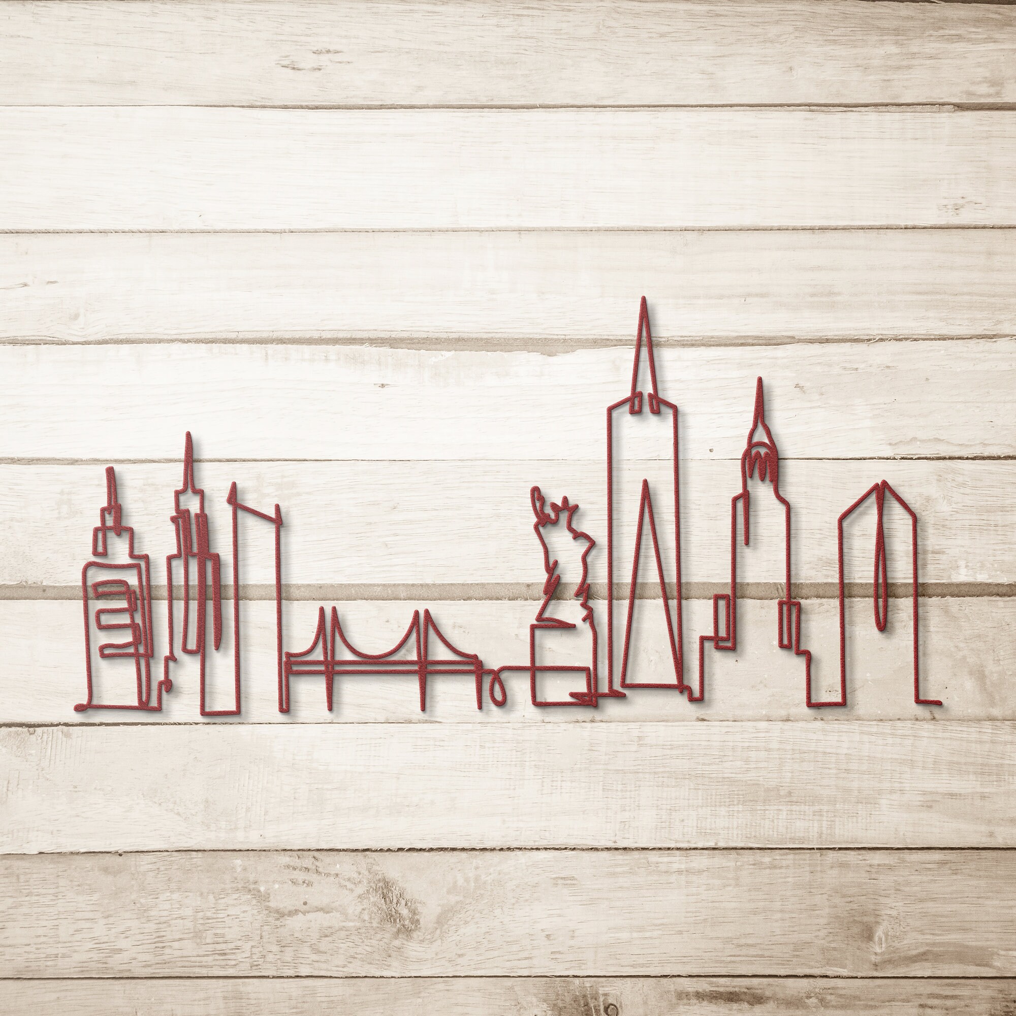 New York City Metal Wall Art City Skyline Metal Wall Decor Etsy