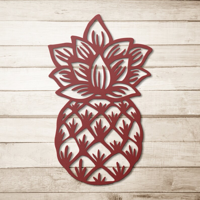 Pineapple Metal Wall Art Tropical Pineapple Decor Living Etsy