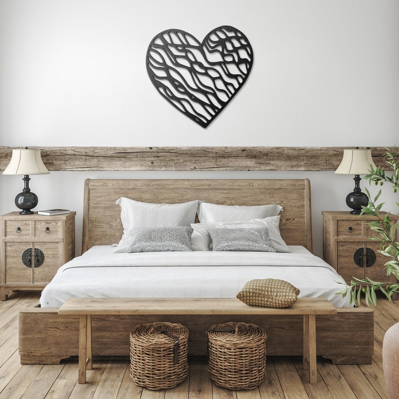Doodle Heart Metal Wall Art Metal Art Geometric Heart Etsy