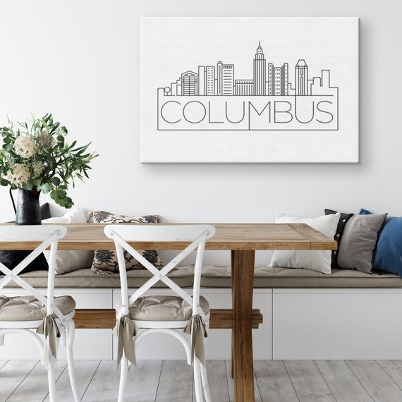 Columbus Skyline Canvas Print - Ohio City Wall Art - Minimalist Wall Decor - Columbus Gifts for the Home - Housewarming Gift - US City
