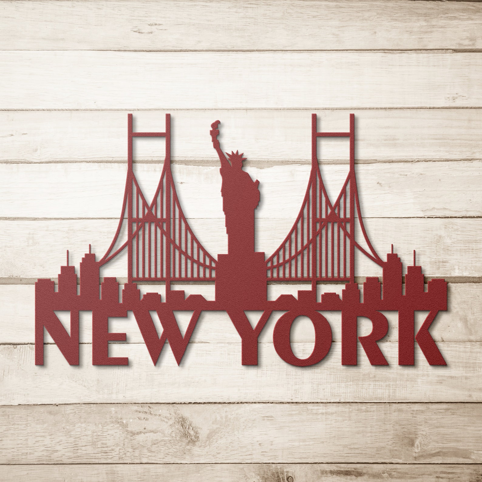 New York City Metal Wall Art City Skyline Wall Hangings Etsy