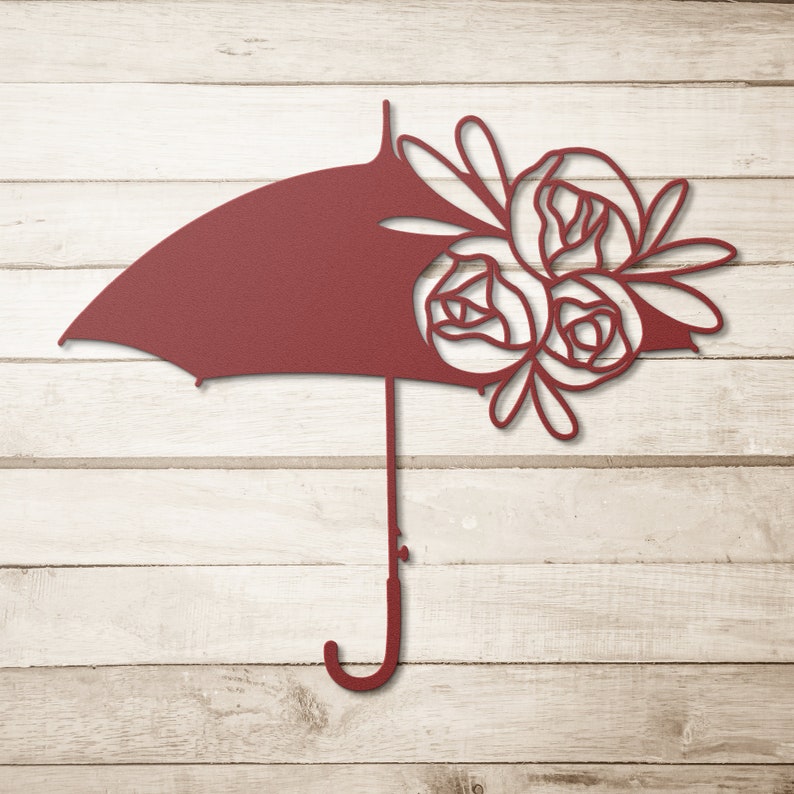 Floral Umbrella Metal Wall Art Winter Wall Art Wall Etsy