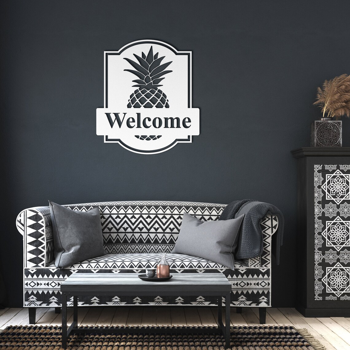 Metal Wall Art Sign Metal Sign Pineapple Etsy