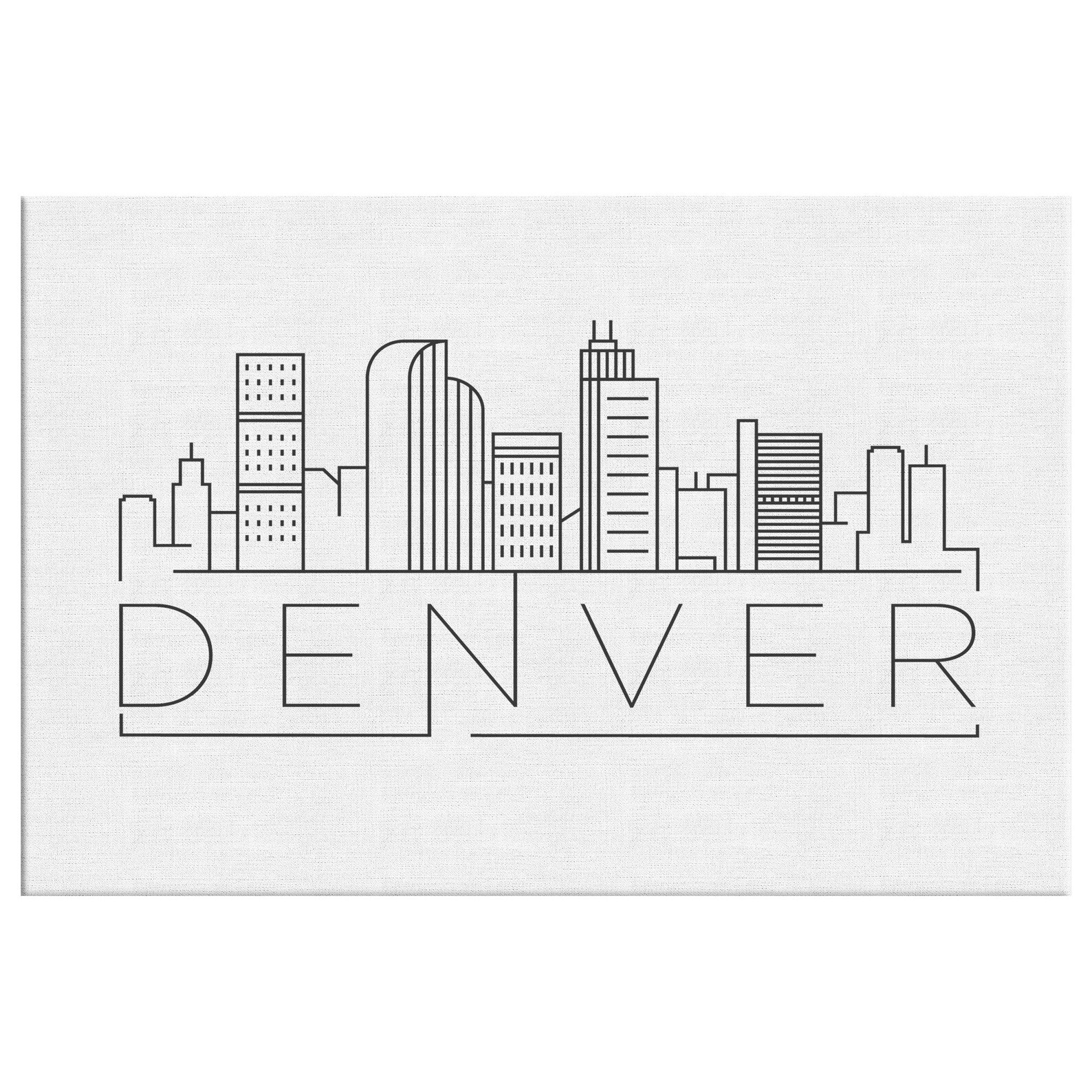 Denver Skyline Canvas Print Colorado City Wall Art Etsy