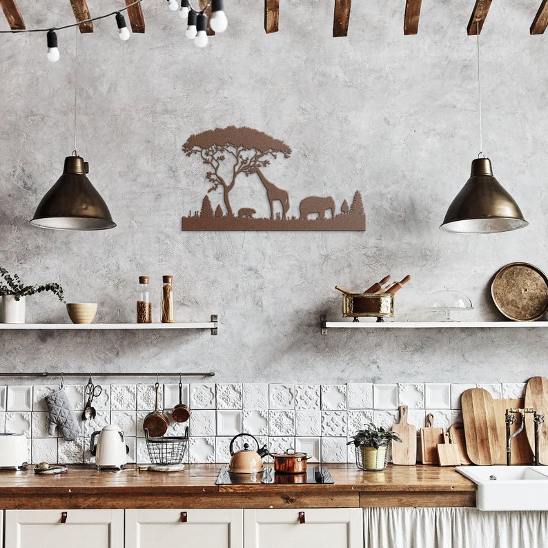 Wildlife Scene Metal Wall Art Animals Metal Wall Decor - Etsy