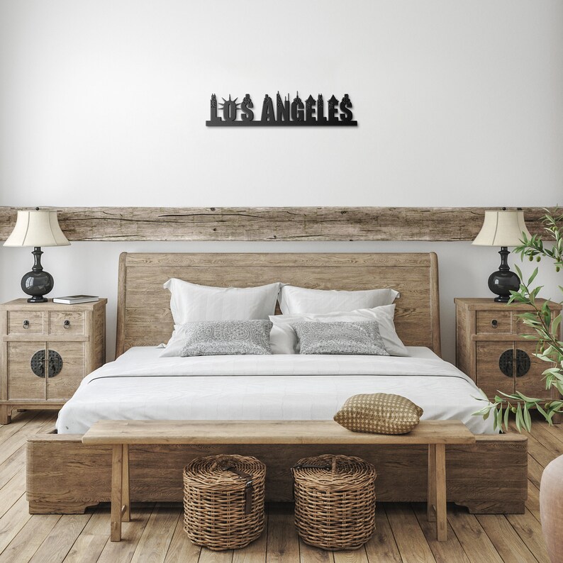 Metal Wall Art Los Angeles Wall Decor Wall Hangings City Etsy