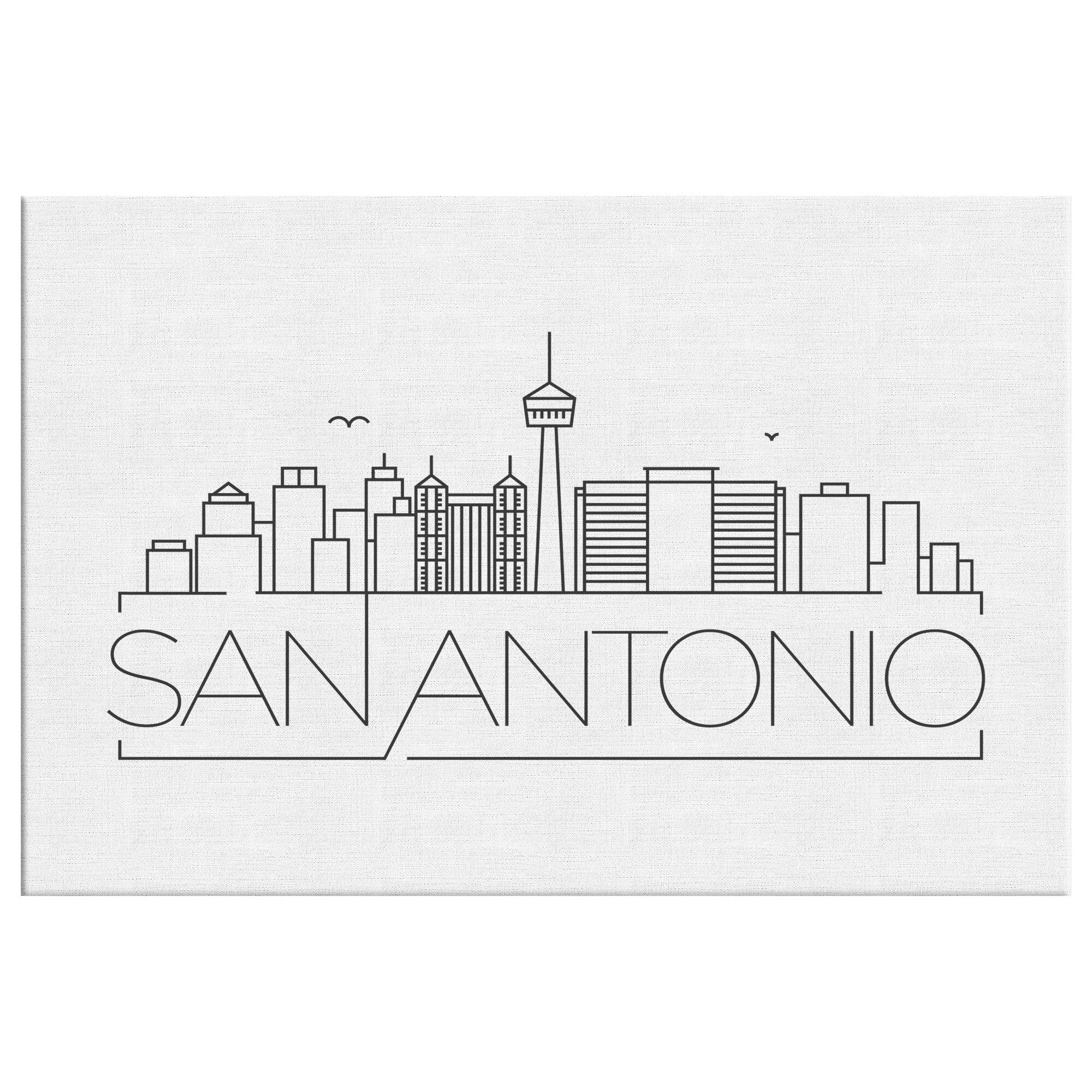 San Antonio Skyline Canvas Print San Antonio City Wall Art Etsy