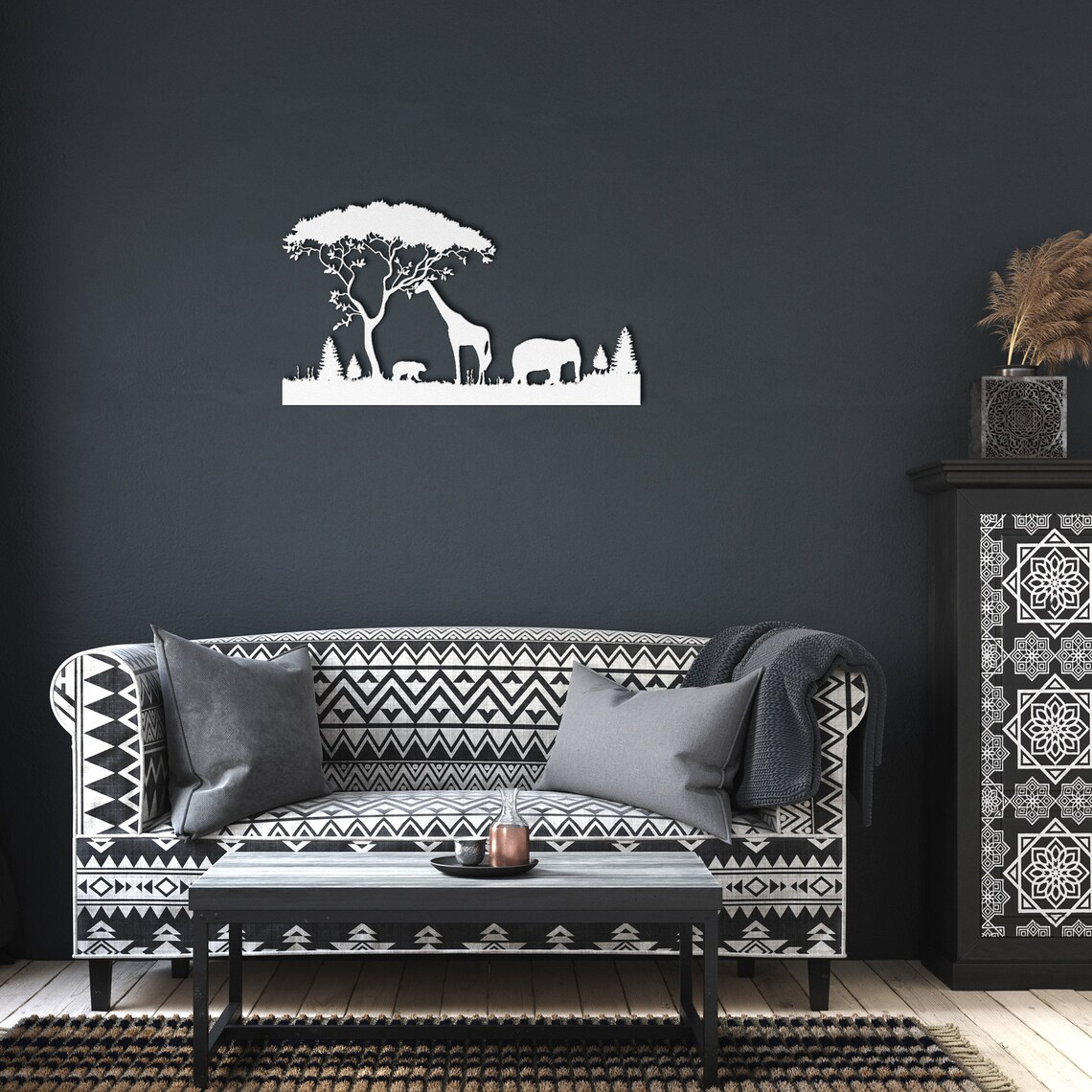 Wildlife Scene Metal Wall Art Animals Metal Wall Decor - Etsy