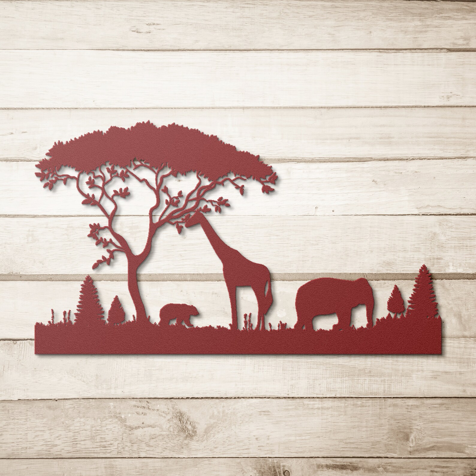 Wildlife Scene Metal Wall Art Animals Metal Wall Decor - Etsy