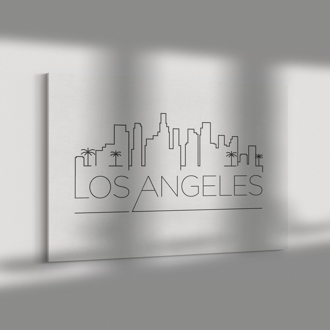 Los Angeles Skyline Canvas Print Los Angeles City Wall Art Etsy