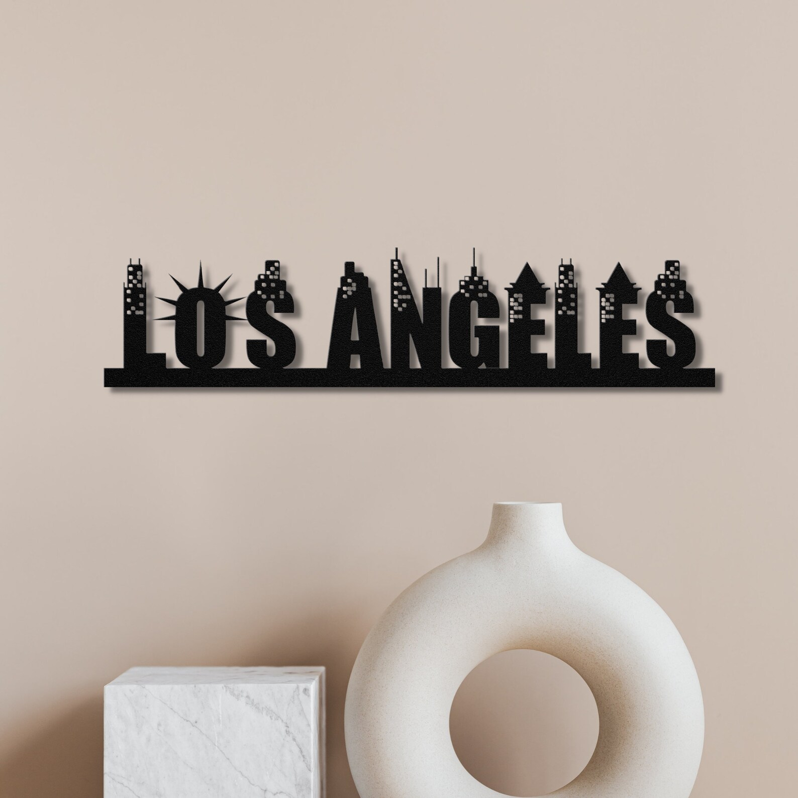 Metal Wall Art Los Angeles Wall Decor Wall Hangings City Etsy