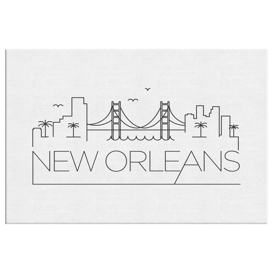 New Orleans Skyline Canvas Print New Orleans City Wall Art Etsy