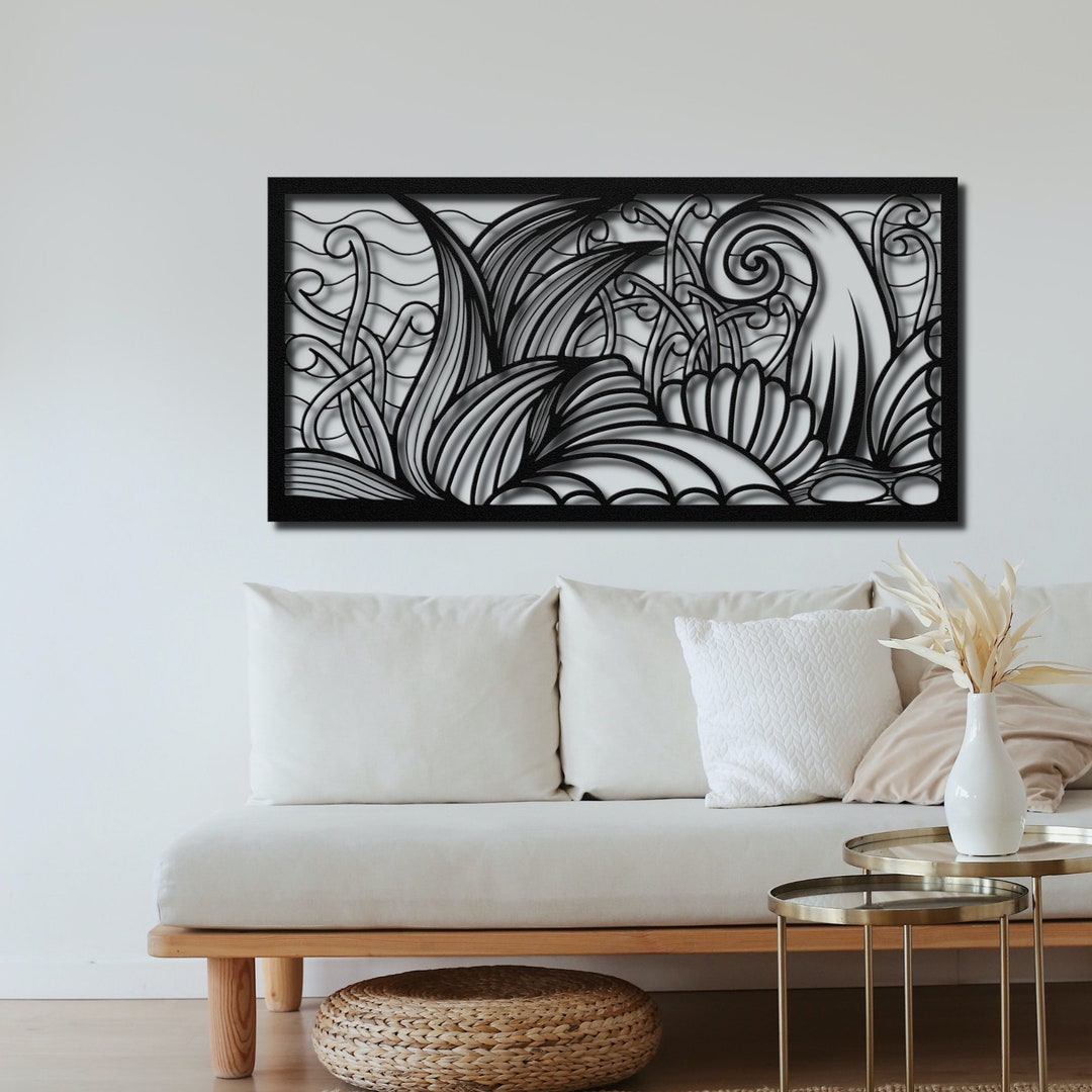 Sea Panel Metal Wall Art Sea Life Metal Wall Decor Etsy