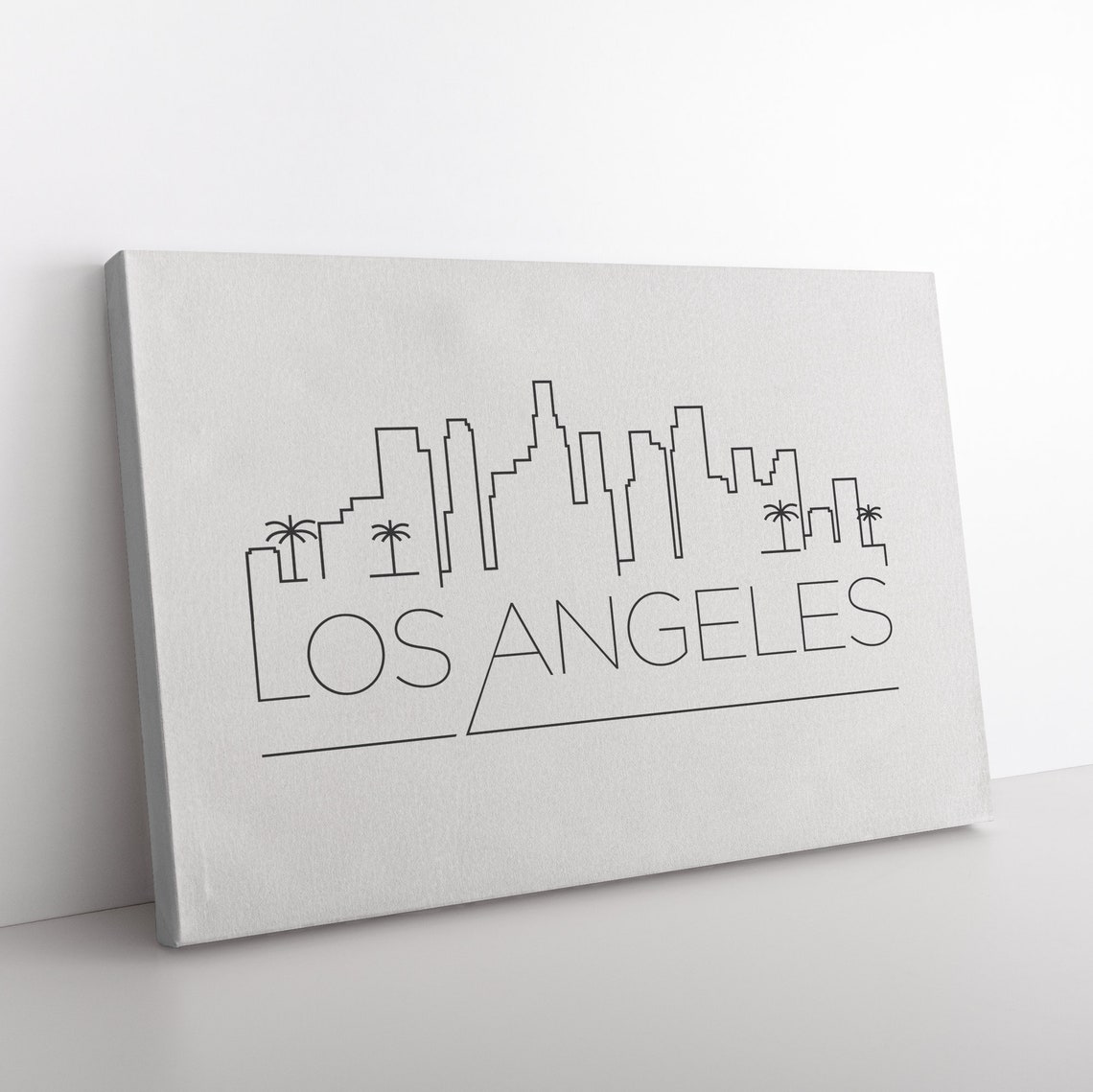 Los Angeles Skyline Canvas Print Los Angeles City Wall Art Etsy